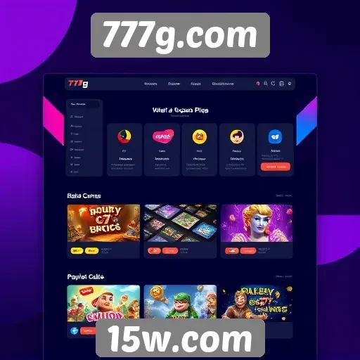 Interface do usuário no site 777g.com